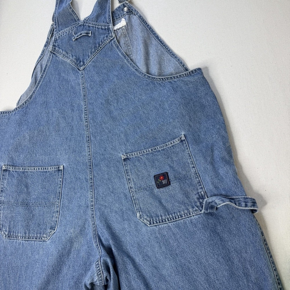 Vintage 90s Mickey Unlimited Disney Overalls Womens 20 Denim Embroidered Dreamy - Picture 8 of 16